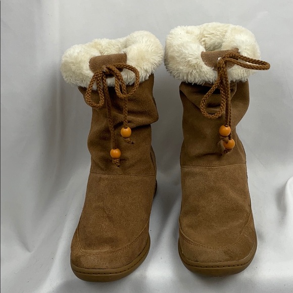 Skechers SKCH+3 Tan Suede Boots w Faux Fur, 8.5 - Picture 6 of 16